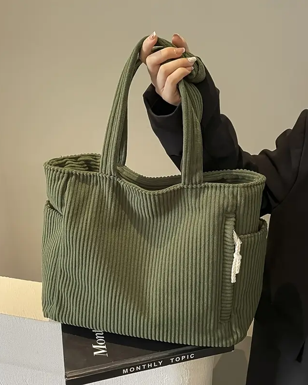 Ribbed Tote Bag