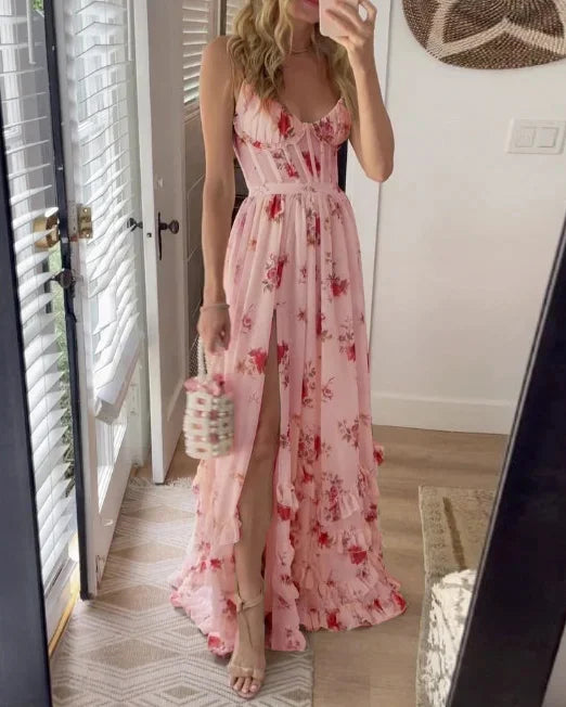 Midi Dress with Floral Pattern