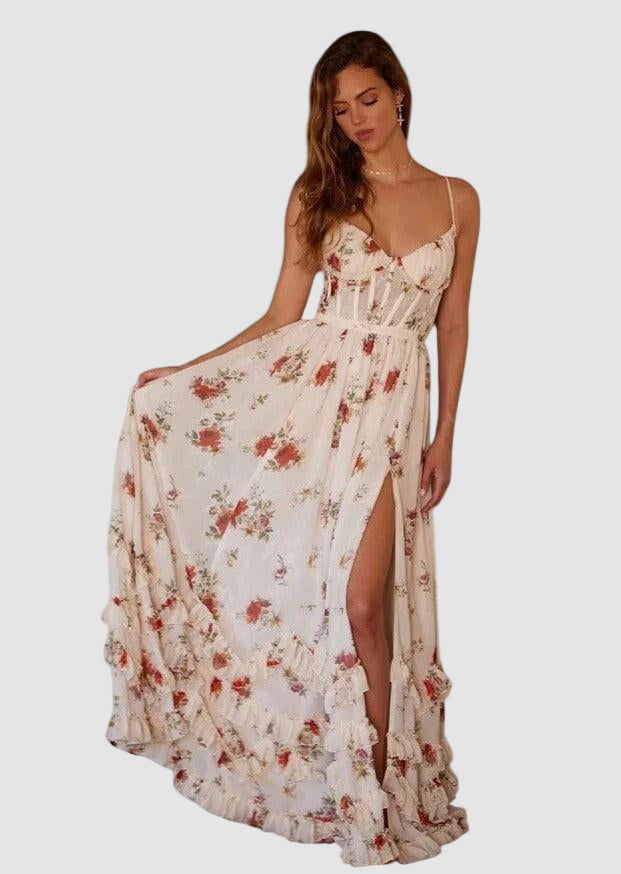 Midi Dress with Floral Pattern