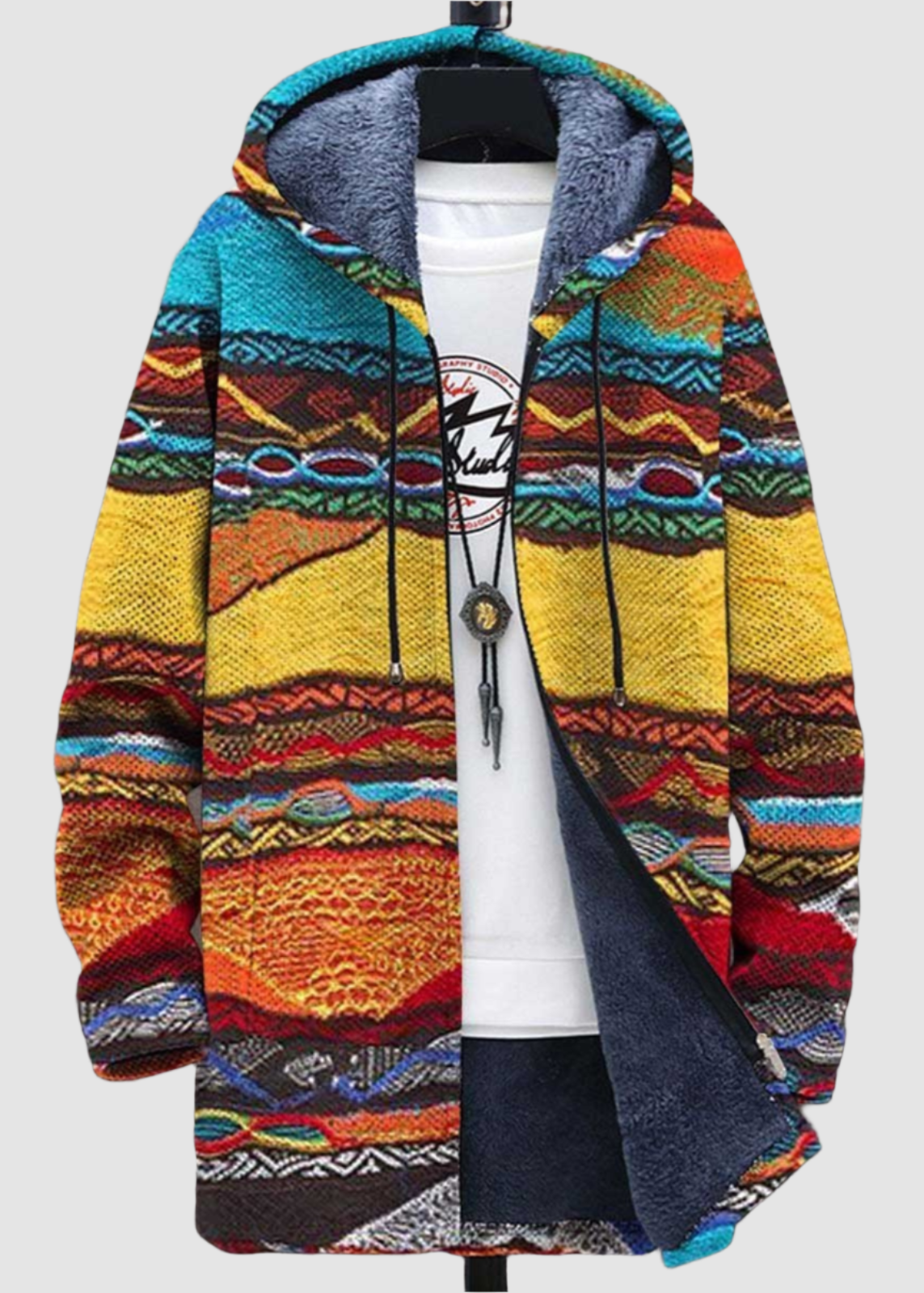 Artistic Fleece-Lined Jacket