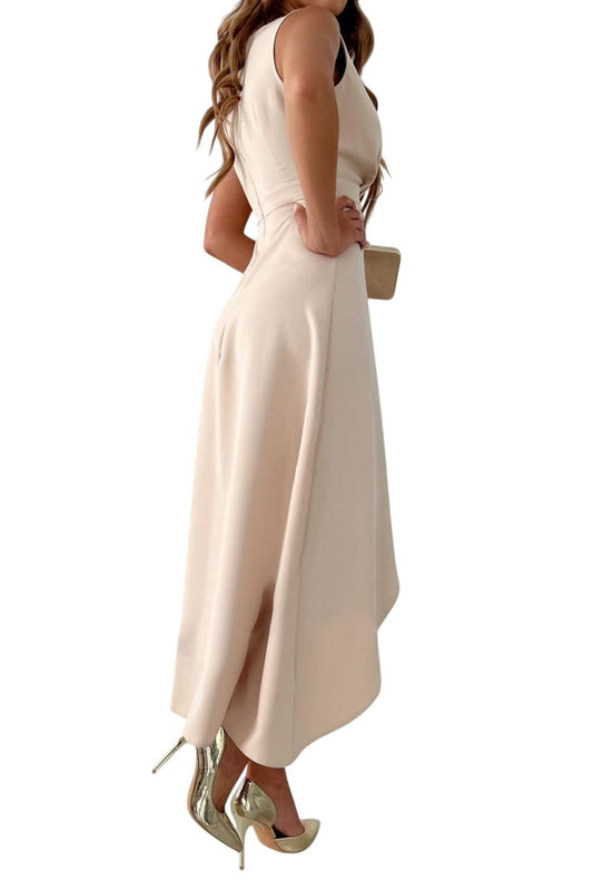 Wrap Midi Dress With V-neck And Slit