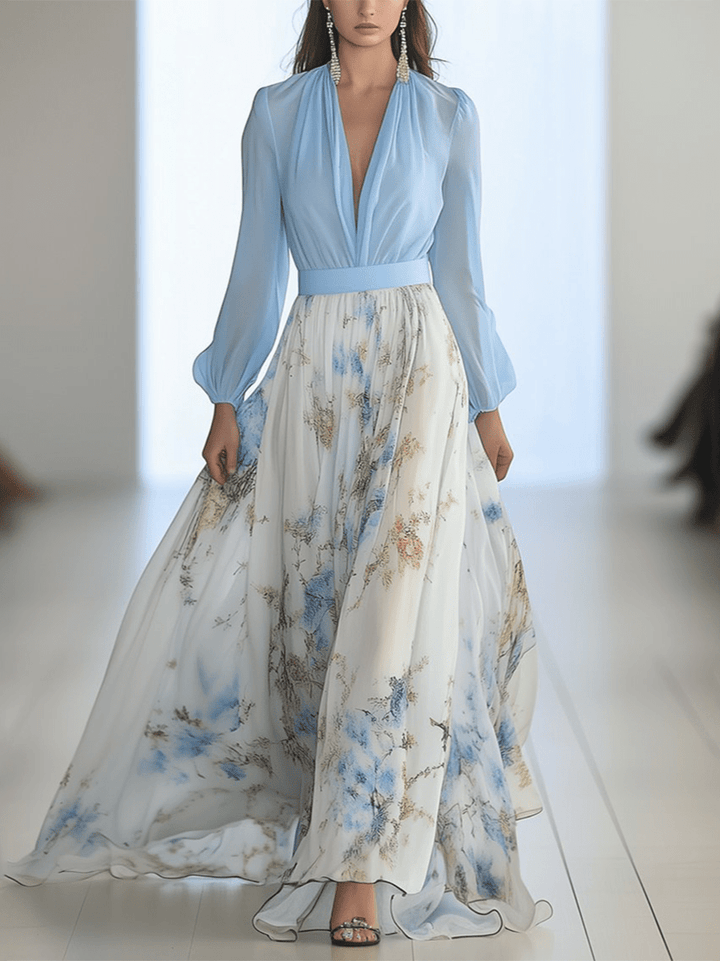 Long dress with floral print