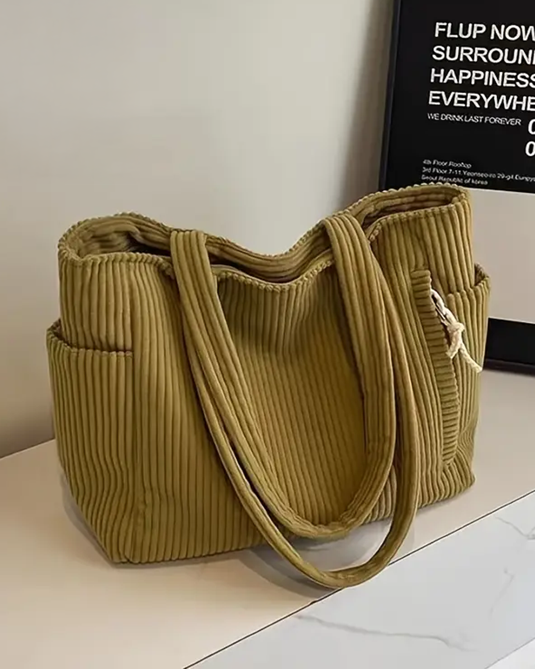 Ribbed Tote Bag