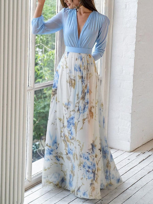 Long dress with floral print