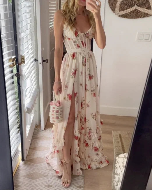Midi Dress with Floral Pattern