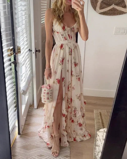 Midi Dress with Floral Pattern