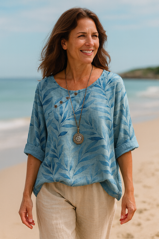 Amar Button Accent Blouse
