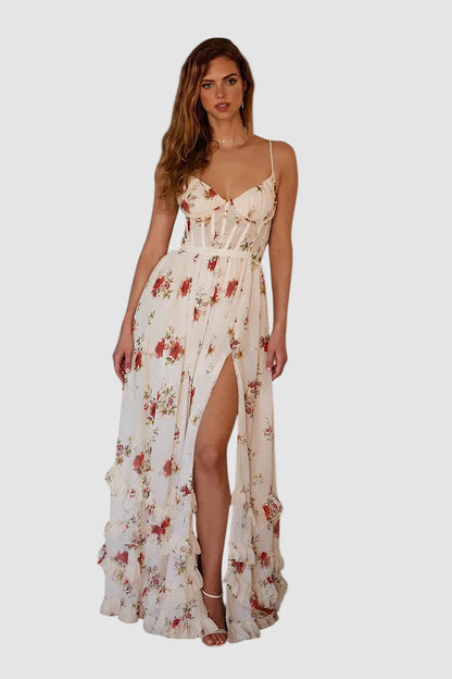 Midi Dress with Floral Pattern