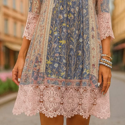 Vintage Pink Lace Dress