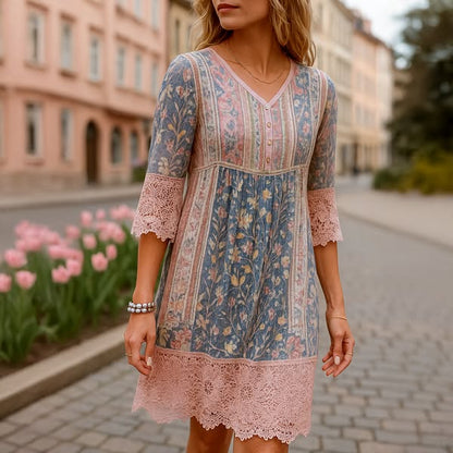 Vintage Pink Lace Dress