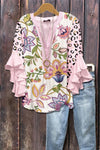 Light Pink Flowe Panter Print