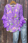 Purple Flower Panter Print