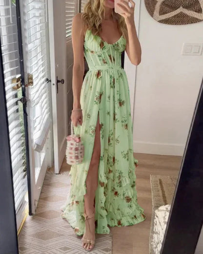 Midi Dress with Floral Pattern