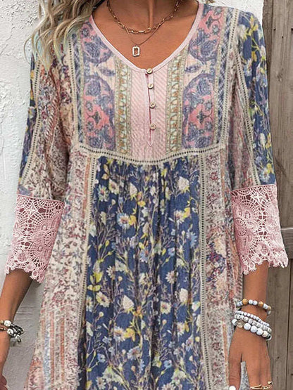 Vintage Pink Lace Dress