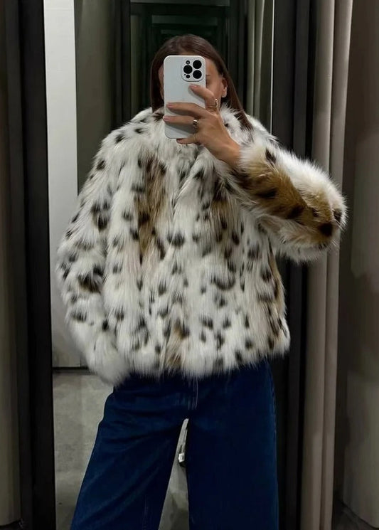 Leopard Faux Fur Jacket
