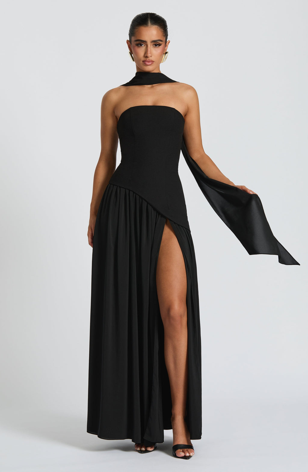 Elegance Scarf Maxi Dress