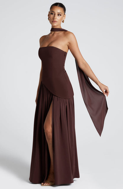 Elegance Scarf Maxi Dress