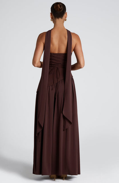 Elegance Scarf Maxi Dress